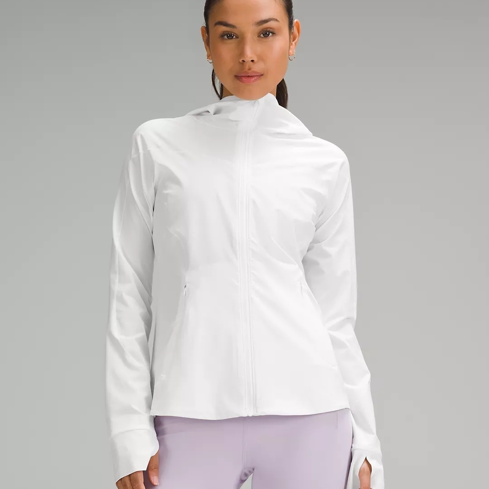 Lululemon Mist Over Windbreaker Hooded Jacket Color White Size 4